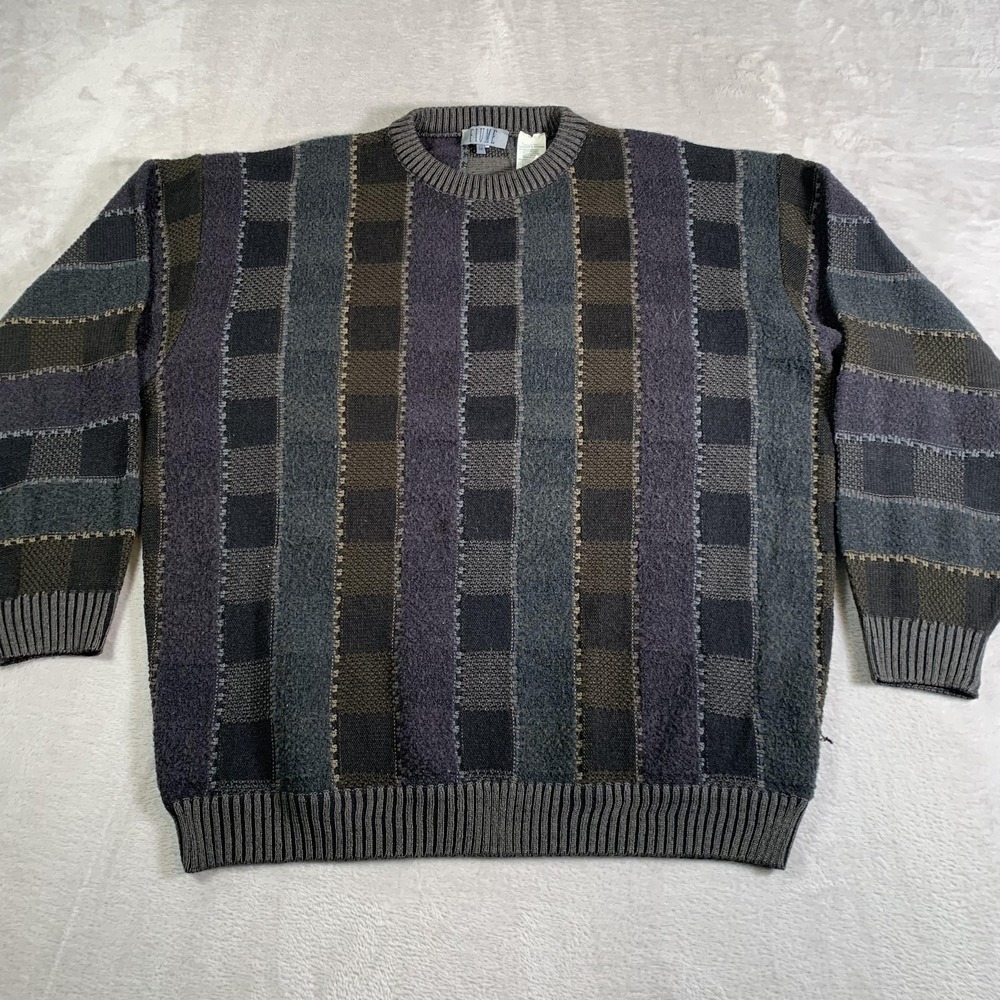 Fiume Sweater Mens 54 Gray‎ Merino Wool Blend Crewneck Pullover Made in Italy